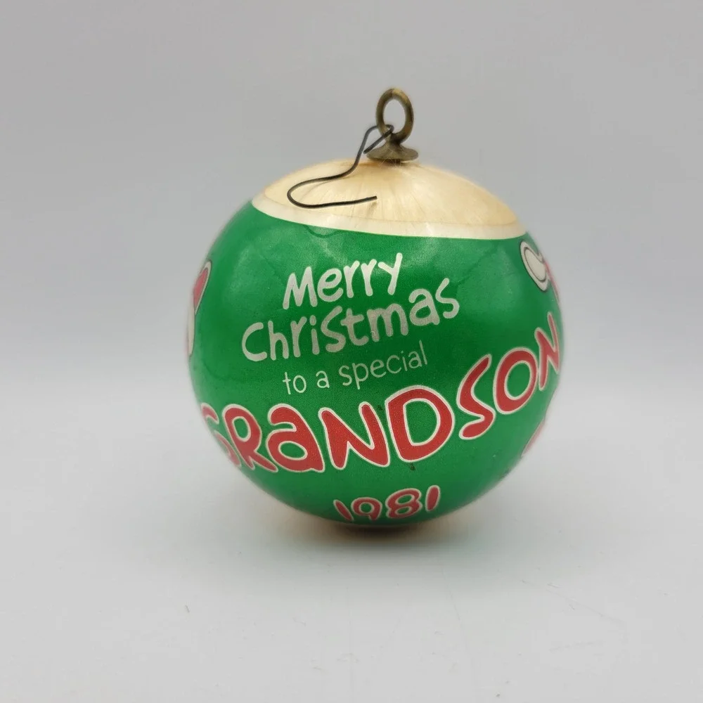 Vintage 1981 Merry Christmas to a Special Grandson‎ Ornament Santa Claus